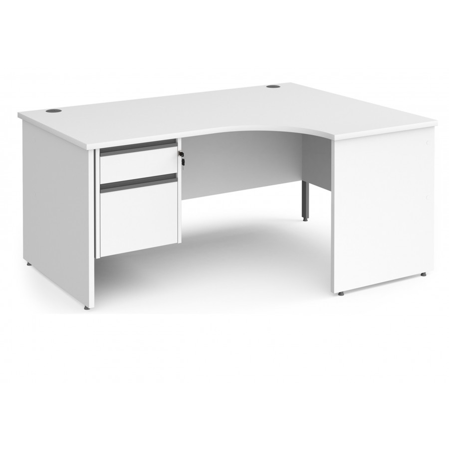 Harlow Panel End Ergonomic Desk with Two Drawer Pedestal